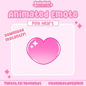 Animated Heart Pink Twitch Emote - Cute Streamer Single Animated Emote Digital Download- Kawaii Pink Heart Instant Download