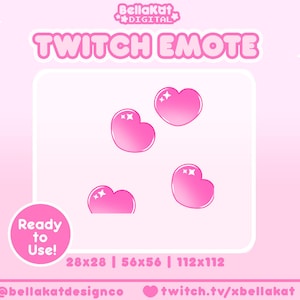 Falling Hearts Animated Twitch Emote | Cute Discord, Twitch Hearts Emote Digital Download