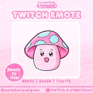 Animated Dancing Mushroom Twitch Emote | Cute Streamer Single Emote Digital Download