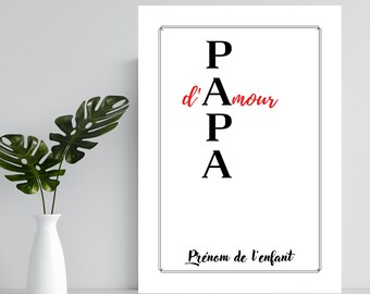 affiche papa d'amour - cadeau pour papa d'amour