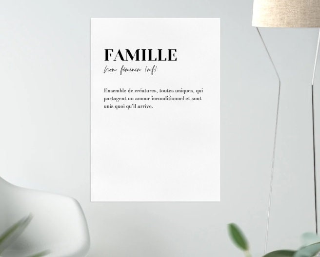 Affiche Définition Famille - Cadeau Famille