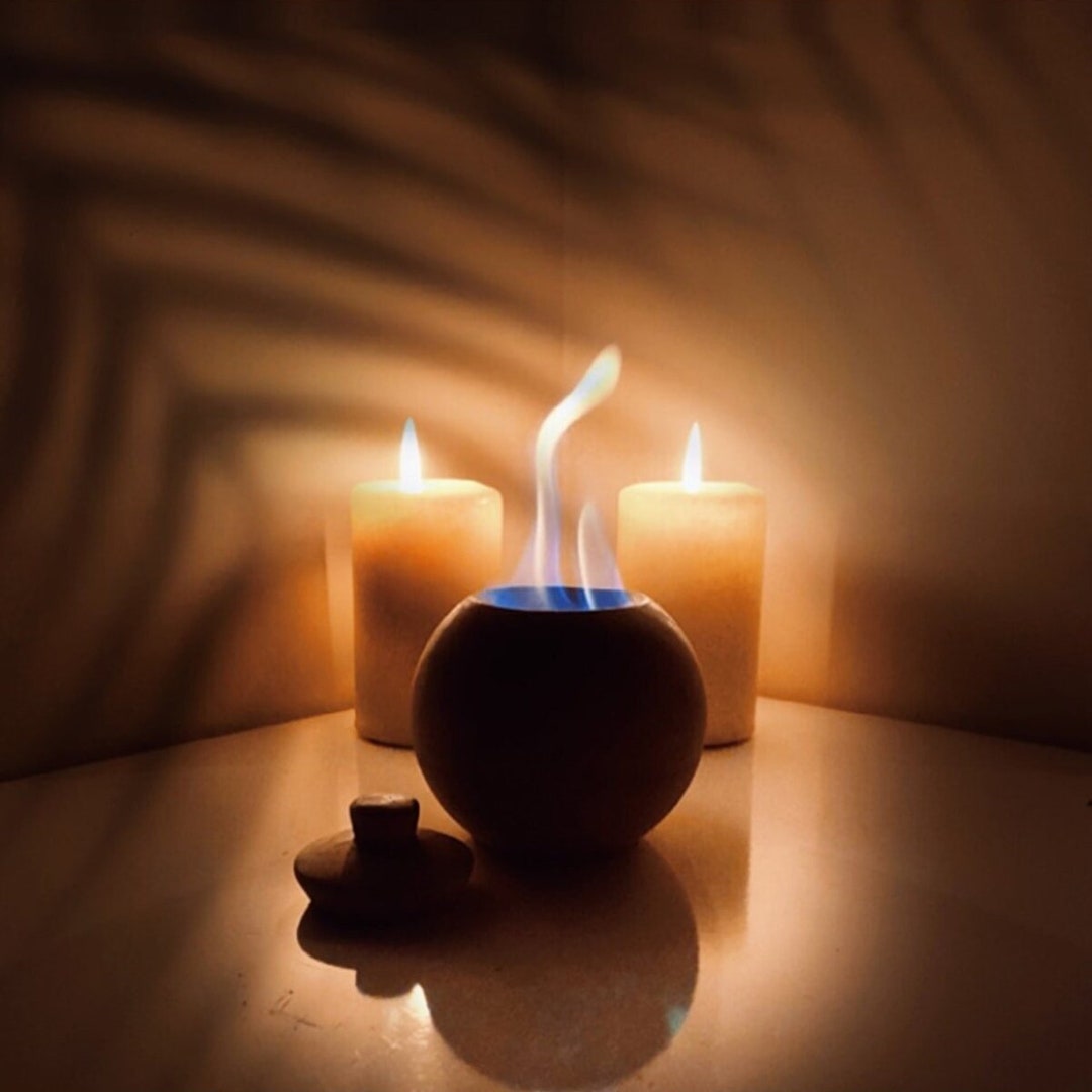 Concrete Tabletop Fireplace, Concrete Firepit, Handmade Firepit, Fire