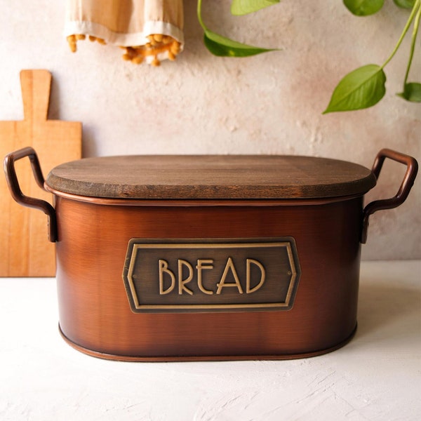 Copper Bread Box Etsy
