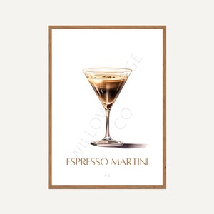 Espresso-martini-afdruk | Cocktail | Bar Alcohol Bar Cart Happy Hour Drankjes | Digitaal bestand