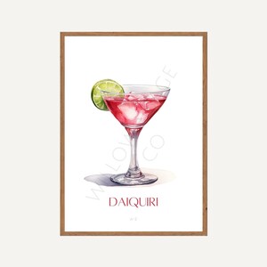Daiquiri-print | Cocktail | Bar Alcohol Bar Cart Happy Hour Drankjes | Digitaal bestand