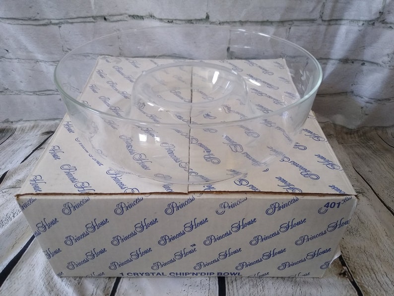 Princess House Crystal Chip and Dip Bowl Etsy