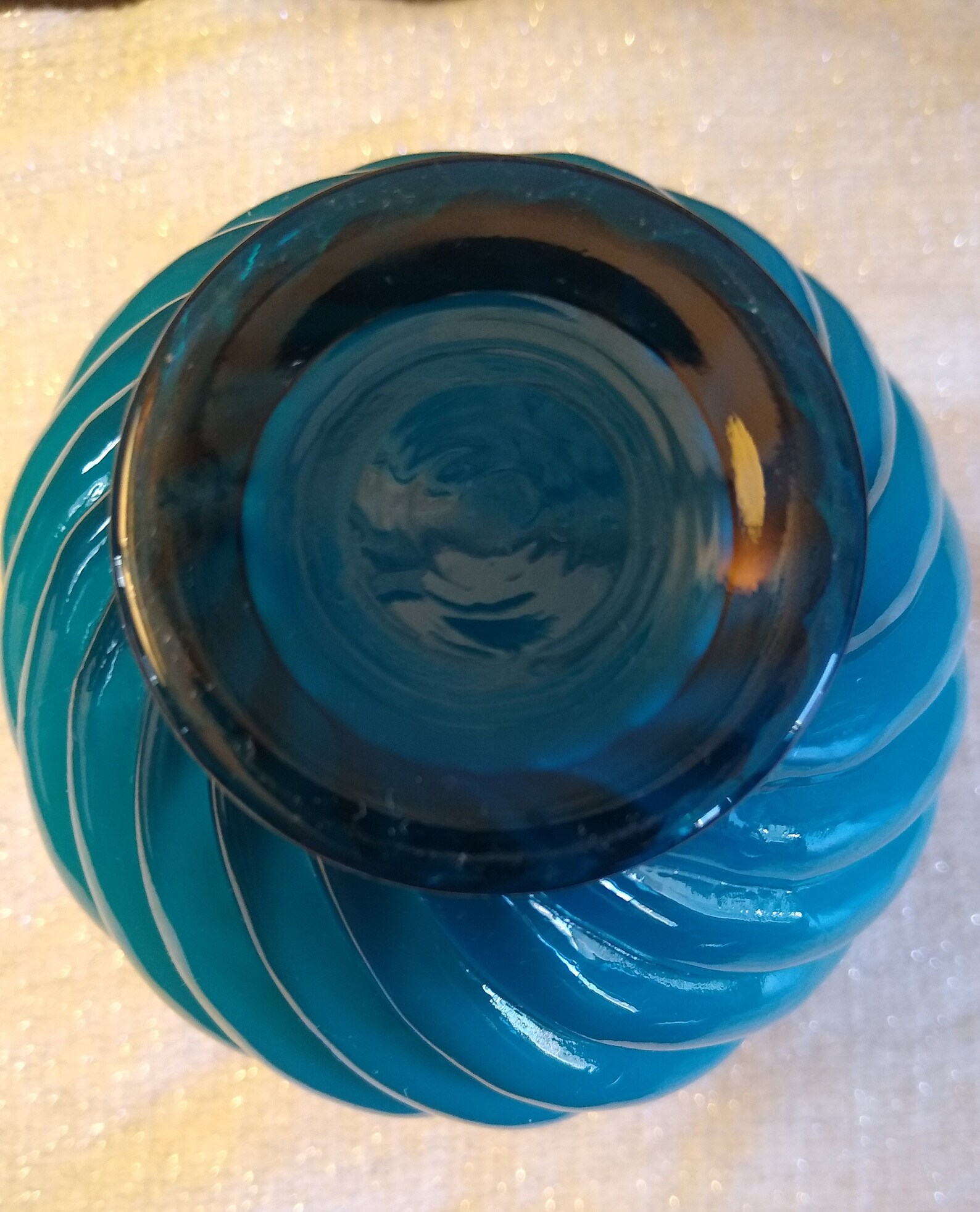 Fenton Jamestown Blue Overlay Swirl Vase Etsy