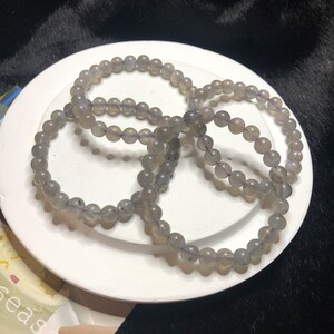 Unique Genuine Natural Purple Light Moonstone Crystal Beads Bracelet-Healing Stone Labradorite - High Grade - Unique Gifts-7mm