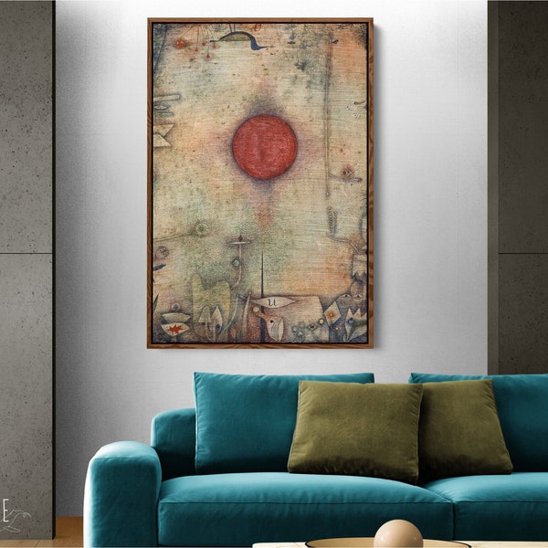 Framed Mid Century Modern Canvas Wall Art • Vintage Oil Painting Abstract Modern Art • Extra Large Oversized Unique Eclectic Decor • CAN-315