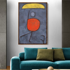 Framed Mid Century Modern Canvas Wall Art • Vintage Oil Painting Abstract Modern Art • Extra Large Oversized Unique Eclectic Decor • CAN-314