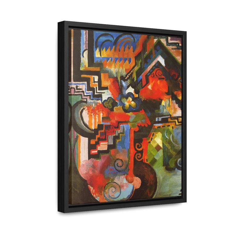 Framed Mid Century Modern Canvas Wall Art Vintage Oil Etsy