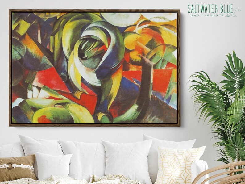 Extra Large Wall Art Framed Canvas Mid Century Modern Wall - Etsy