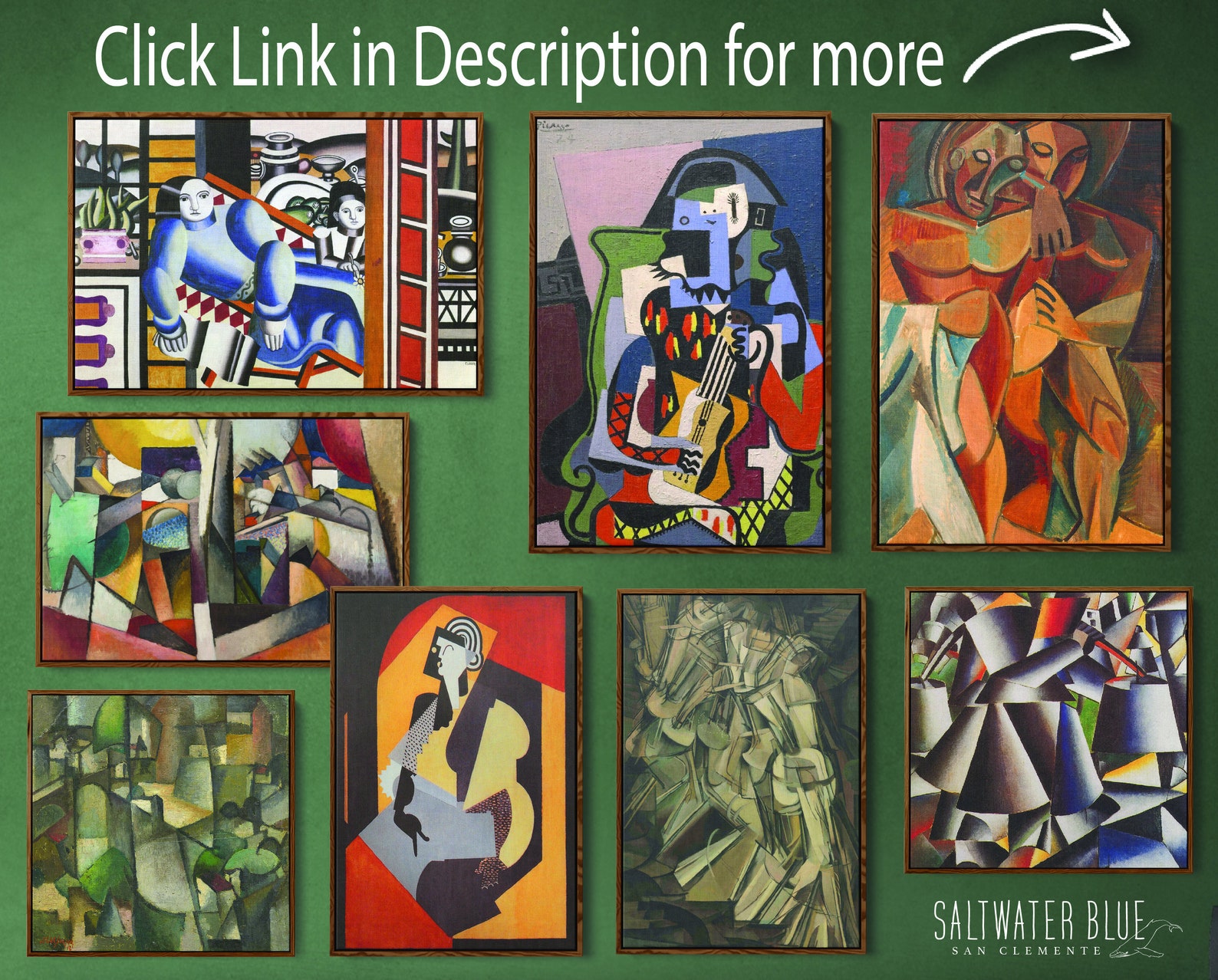 Framed Mid Century Modern Canvas Wall Art Vintage Oil Etsy