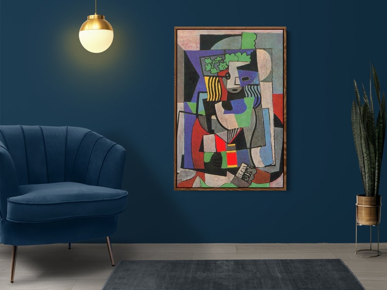 Framed Mid Century Modern Canvas Wall Art Vintage Oil Etsy