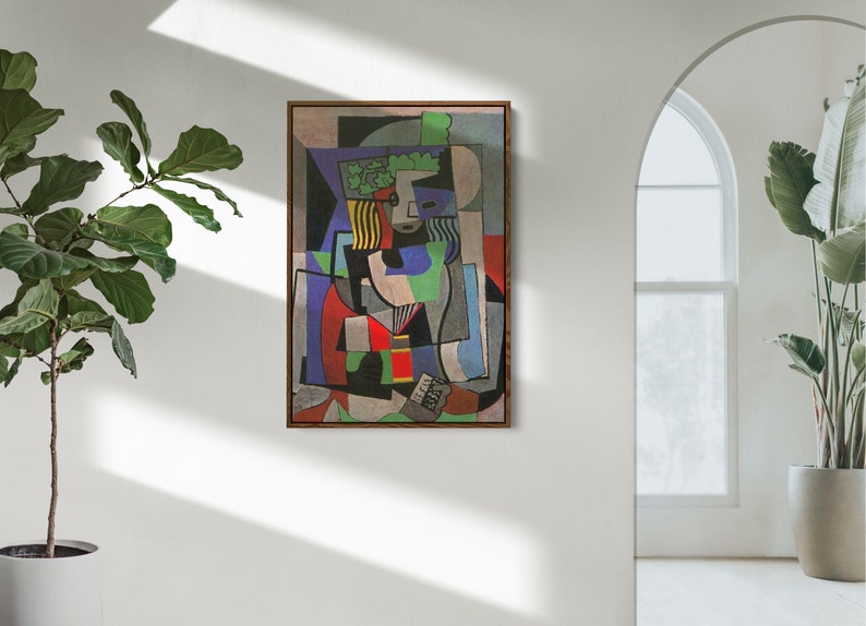 Framed Mid Century Modern Canvas Wall Art Vintage Oil Etsy