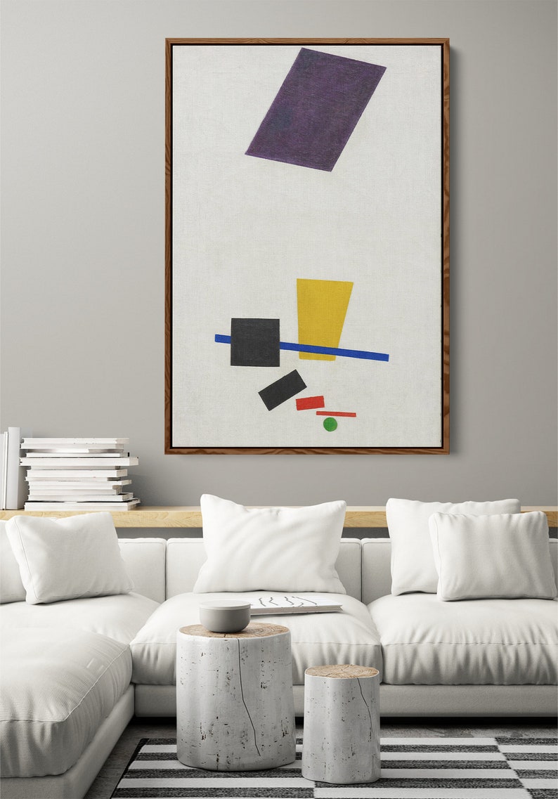 Framed Mid Century Modern Canvas Wall Art Vintage Oil Etsy