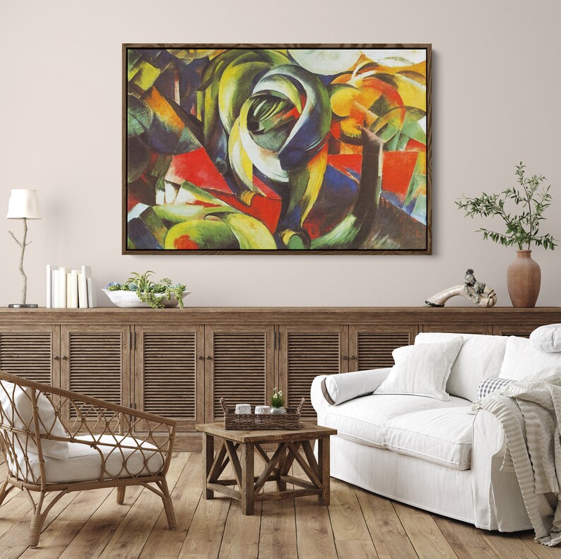 Extra Large Wall Art Framed Canvas Mid Century Modern Wall - Etsy