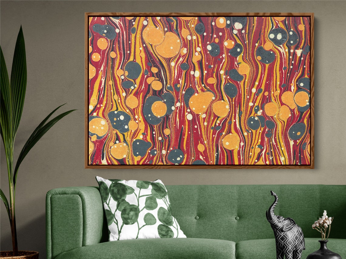 Mid Century Modern Wall Art Extra Large Framed Canvas - Etsy