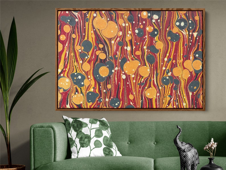 Mid Century Modern Wall Art Extra Large Framed Canvas - Etsy