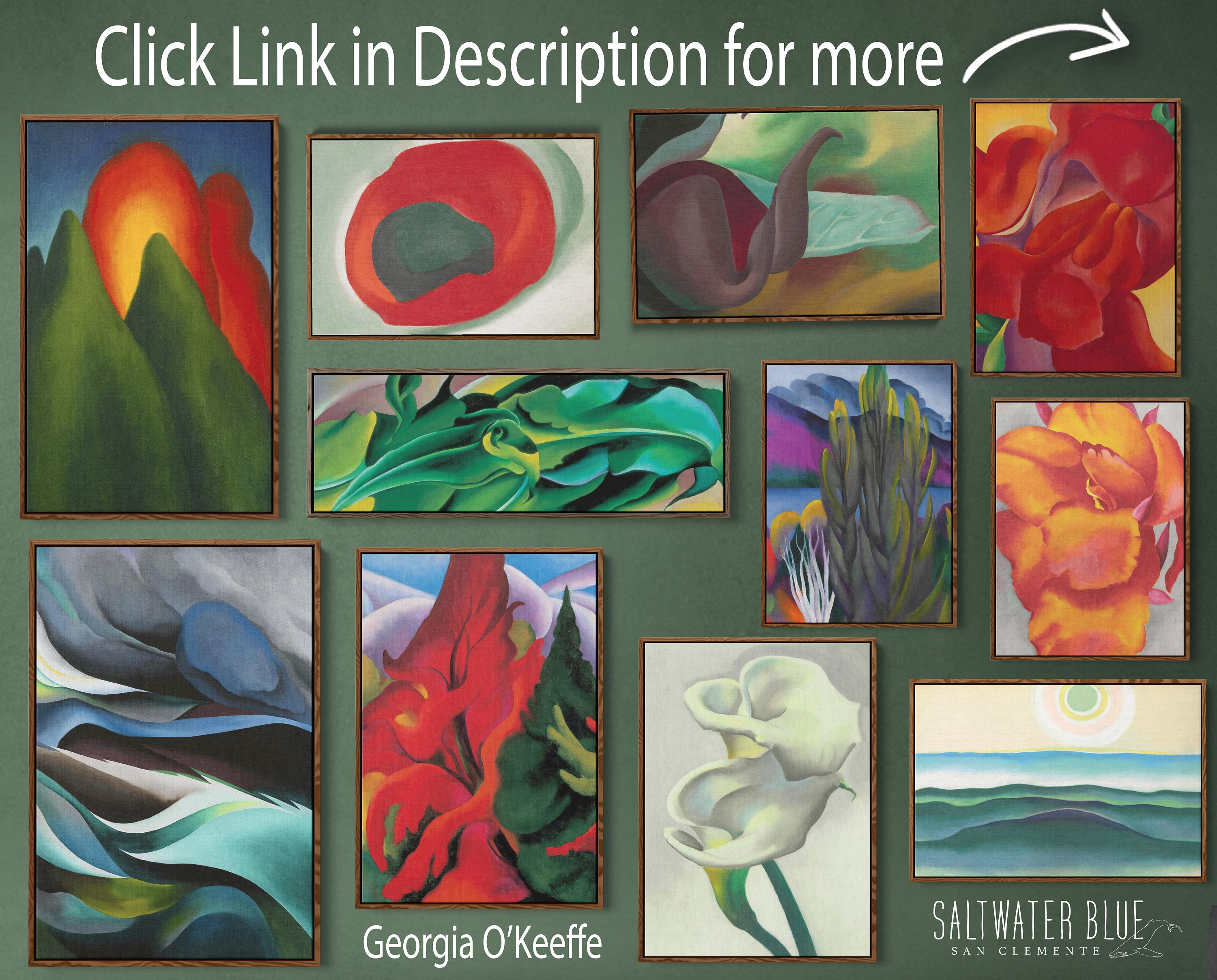 Framed Mid Century Modern Canvas Wall Art Vintage Oil Etsy