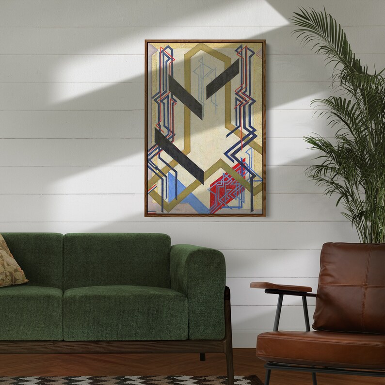 Framed Mid Century Modern Canvas Wall Art Vintage Oil - Etsy