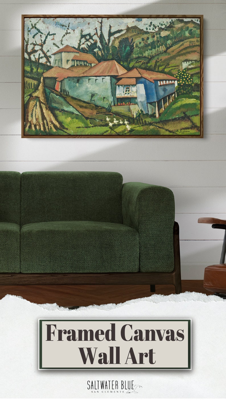 Vintage Sage Green Wall Art Extra Large Framed Canvas Etsy