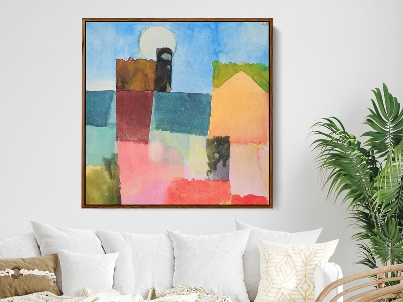 Framed Mid Century Modern Canvas Wall Art Vintage Oil Etsy