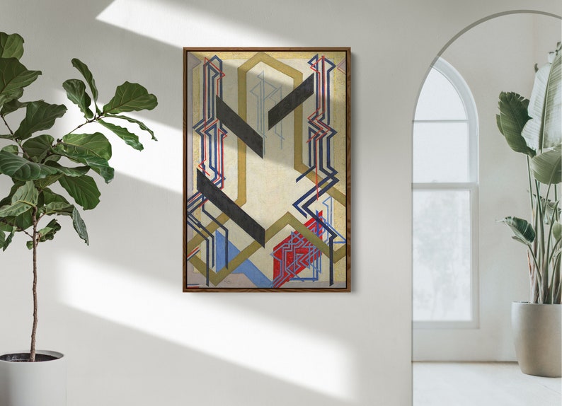 Framed Mid Century Modern Canvas Wall Art Vintage Oil - Etsy