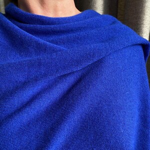 Luxury Cashmere Travel Wrap - Marine Blue | Soft & Lightweight | Versatile Scarf or Shawl | Elegant Gift | Premium Quality | Made in UK