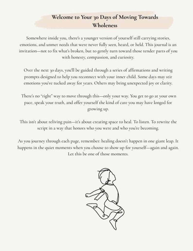 Inner Child Healing Journal, 30 Day Shadow Work Prompts (printable PDF ...