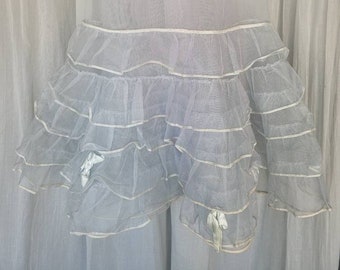 M 1950's Melodee Lane, Delicate, Pale Blue, Ruffled Petticoat with Little Bow Details