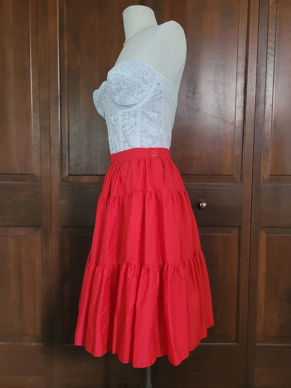 XS Vintage Handmade, Tiered, Circle Skirt, Square… - image 6