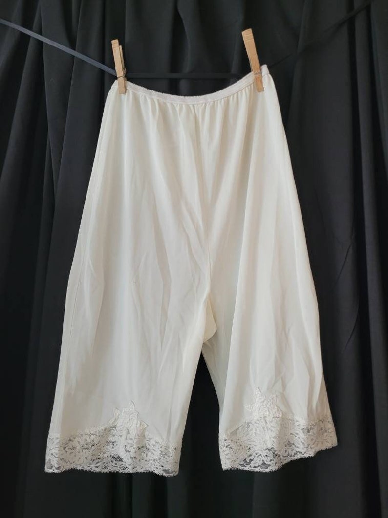 Vintage, Seamprufe, Silky, Bloomer, Slip Pants With Lace Legs With