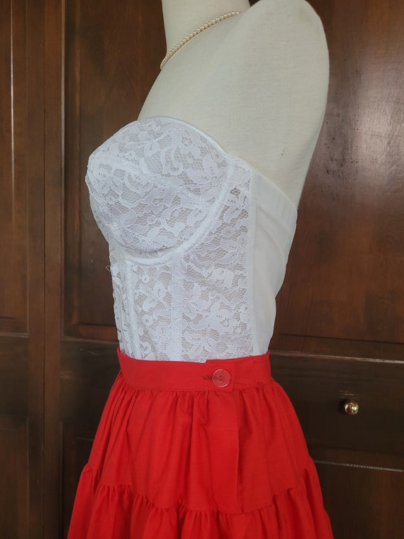 XS Vintage Handmade, Tiered, Circle Skirt, Square… - image 5