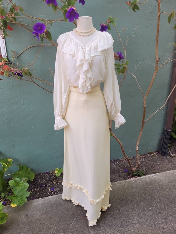 XS Vintage JCPenny Fashions, Pale Yellow, Prarie, 