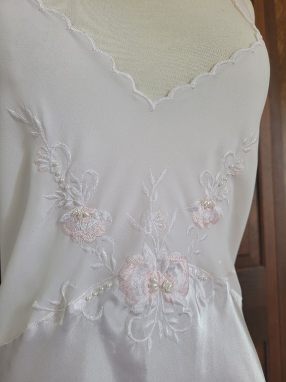 L Vintage, Pale Pink Satin, Maxi Length Nightgown… - image 5