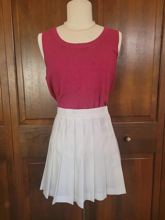 S Vintage prince Sports Wear White Pleated Tennis Skirt With Button up Side Closure Etsy UK