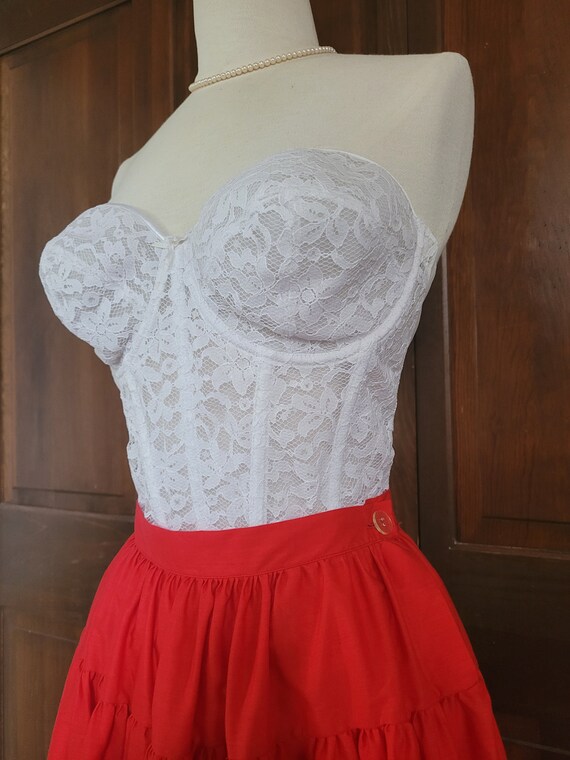 XS Vintage Handmade, Tiered, Circle Skirt, Square… - image 3