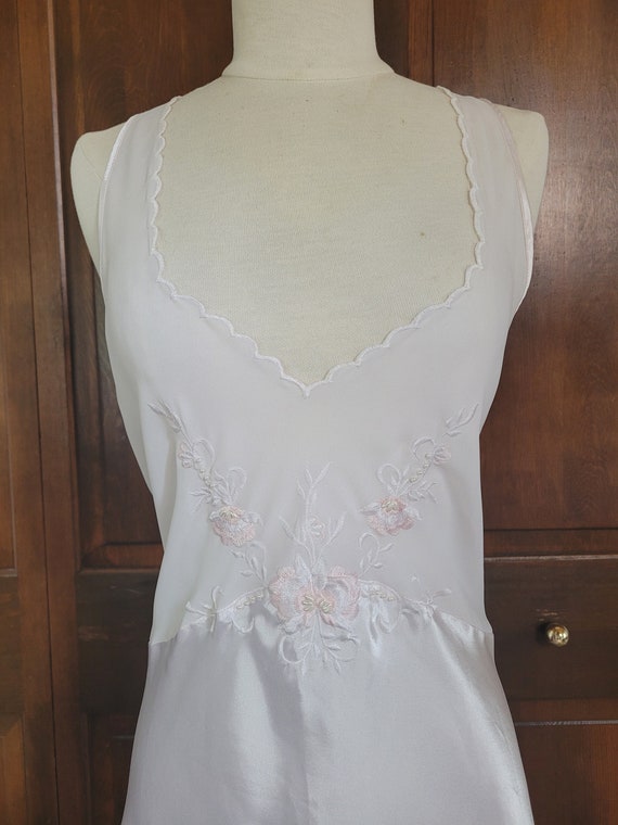 L Vintage, Pale Pink Satin, Maxi Length Nightgown… - image 3
