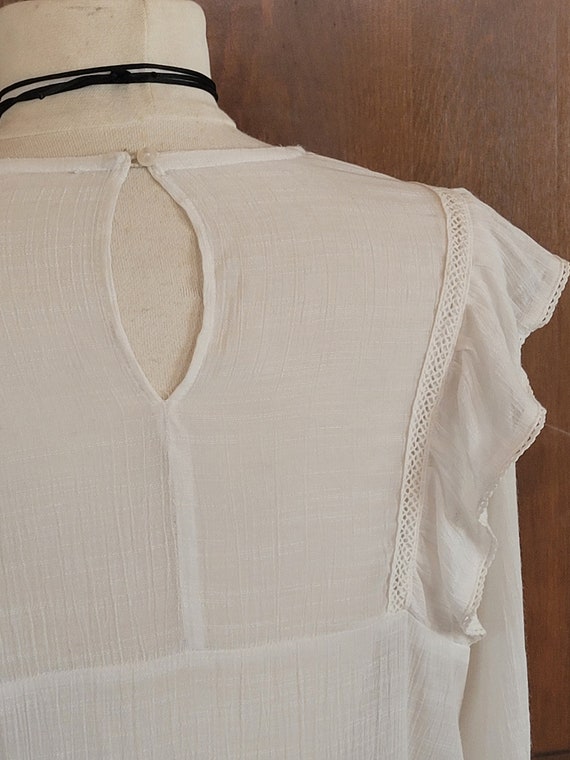 M Vintage, Edwardian Inspired, White Cotton, Pint… - image 9