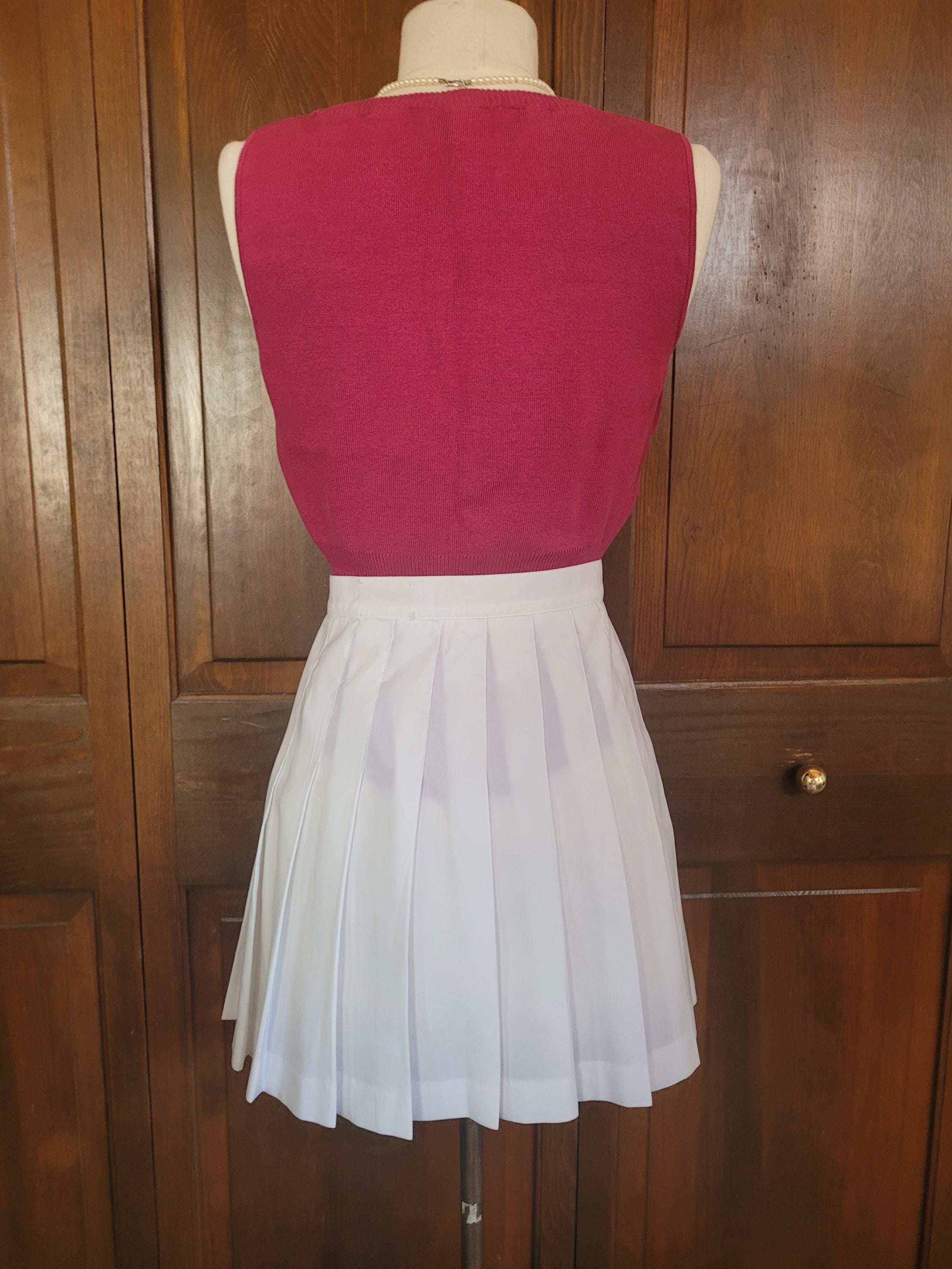 Mini jupe tennis vintage années 80 PRINCE rouge plissée rétro