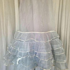 M Vintage 50&#39;s &quot;Melodee Lane&quot;, Pale Blue Chiffon, Ruffled Petticoat with Little Bow Details
