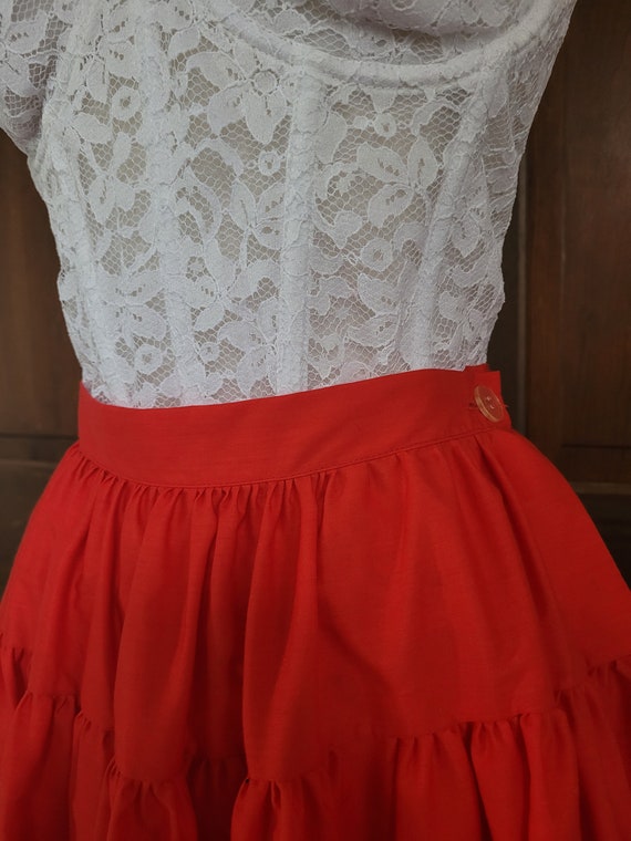 XS Vintage Handmade, Tiered, Circle Skirt, Square… - image 4