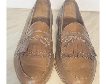 Bally of Switzerland Spencer II Brown Leather Kiltie Fringe Loafers Mens