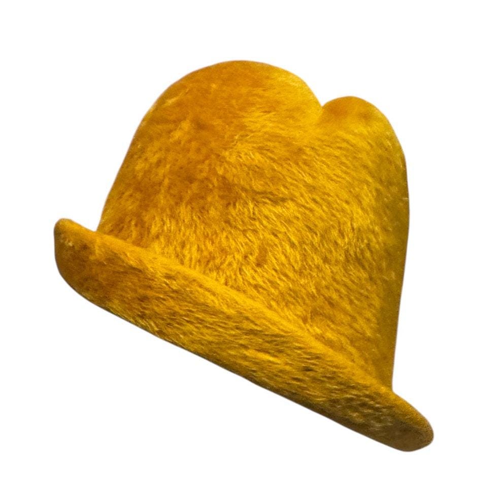 Brunschwig  midcentury‎ vintage mustard yellow furry hat Vtg Brunschwig Brunschwig Midcentury Vintage Mustard Yellow  main image 3