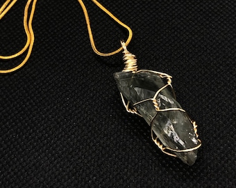 Prasiolith Amethyst Kristall Halskette / roher Prasiolith Amethyst Schmuck / Prasiolith Amethyst Kristall / Herz Chakra