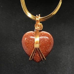 Goldstone coração cristal gargantilha estilo colar/goldstone cura cristal gargantilha jóias/raiz chakra e plexo solar cura jóias