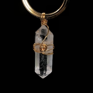 Clear Quartz Double Point Crystal Choker/ Clear Quartz Choker Jewelry/ Chakra Healing Necklace