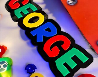 Op Super Mario geïnspireerd acrylnaambord | Kinderkamerdecoratie