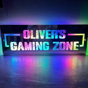Personalized Game Zone LED Sign, RGB Color Changing, Gamer Gift